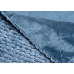 plaid damier 130x170 bleu nuit 