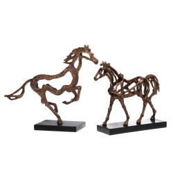 Cheval cabré doré martelé 31 cm