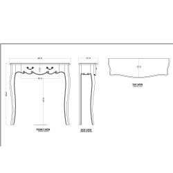 Petite console blanc cassé Apolline 80x25 Acajou