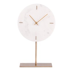 Horloge sur pied marbre blanc 25 cm