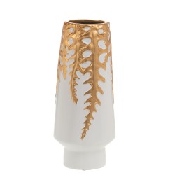 Vase Seleni 37 cm blanc/or 