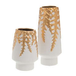 Vase Seleni 37 cm blanc/or 