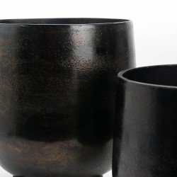 Set de 2 cache pots noir 