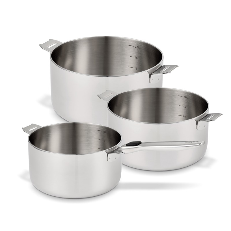 Série de 3 Casseroles 16, 18 et 20 cm R'Evolution inox