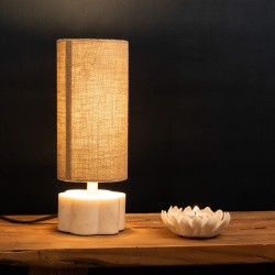 Lampe marbre fleur 28 cm 