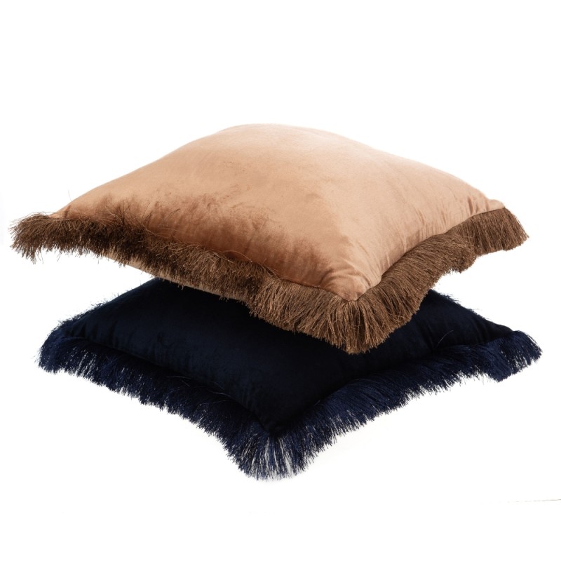 Coussin Iris bleu et ivoire 45x45 cm (lot de 2)