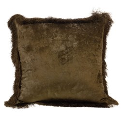 Coussin Iris kaki et moutarde 45x45 cm (lot de 2)