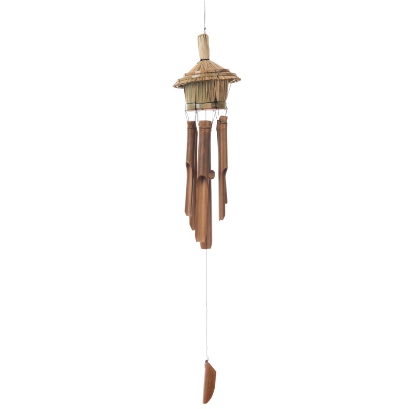 Carillon à Vent en Bambou - Carillon Bambou - 68 cm - Marron