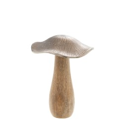 Set de 3 champignons en bois et métal