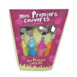 Coffret 4 pièces couvert pingouin assortis