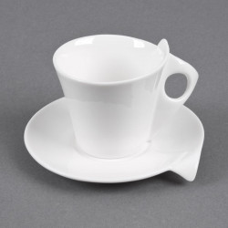 Coffret de 6 tasses porcelaine 10 cl avec sous tasses Libra