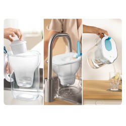 Carafe filtrante bleu 2,4L dont 1,4L d‘eau filtrée