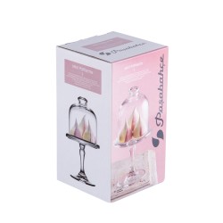 Plat mini à pâtisserie avec cloche 10 cm (lot de 2)