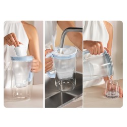 Carafe filtrante en verre 2,5 dont 1,5L d'eau filtrée avec filtre