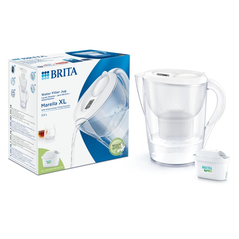 Carafe filtrante Marella XL blanche 3,5L dont 2,2L d'eau flitrée avec une 1  cart