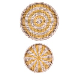 Set de 2 plateaux jonc mer jaune