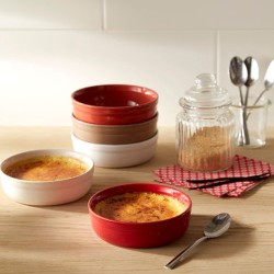 Ramequin pour crème brûlée 12 cm rouge en céramique