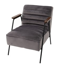 Fauteuil Hutch velours gris