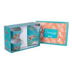 Coffret 2 déjeuners Paraiso et sous tasses assorties 35 cl