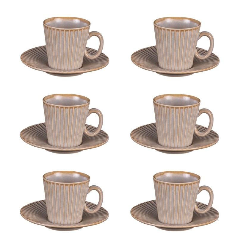Coffret de 6 tasses à café avec sous tasses Liv