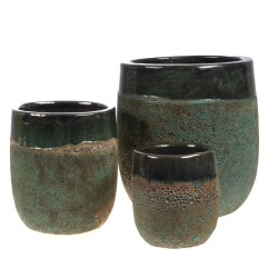 Set de 3 cache-pot Samoa vert 