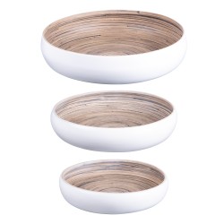 Set de 3 coupes bambou blanc