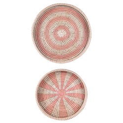 Set de 2 plateaux jonc mer rose