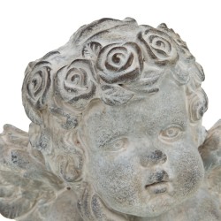 Statue ange fleuri nature 20 cm 