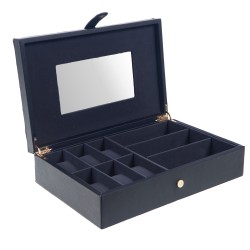 Coffret de rangement 6 montres bleu