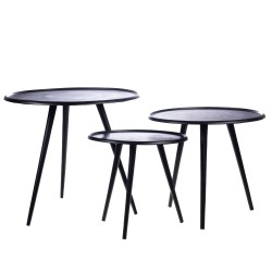 Set de 3 tables basses Roseline noires