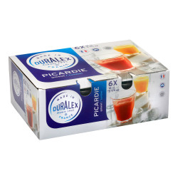 Boite de 6 picardie transparent gobelet 16 cl