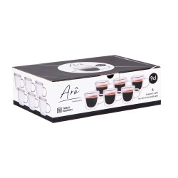 Set de 6 tasses à café 9 cl Arô double paroi en verre borosilicate