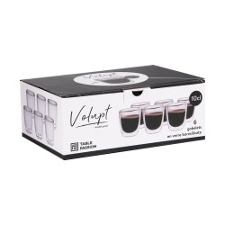 Set de 6 gobelets de 10 cl Volupt double paroi en verre borosilicate