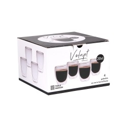 Set de 4 gobelets de 20 cl Volupt double paroi en verre borosilicate