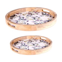 Set de 2 plateaux ronds...