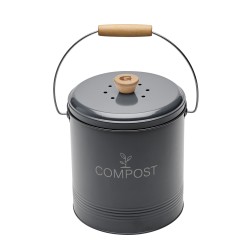 Seau compost rond gris foncé 4,5L
