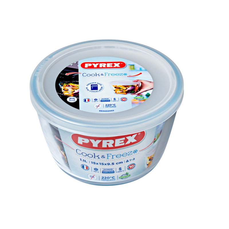 Pyrex Boîte de conservation Plat à four avec couvercle 1,5L