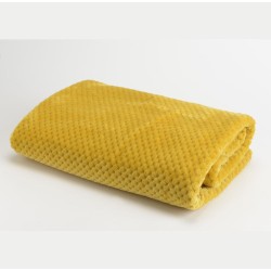 plaid damier 170x240 moutarde