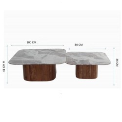 Set de 2 tables basses Carmel en marbre