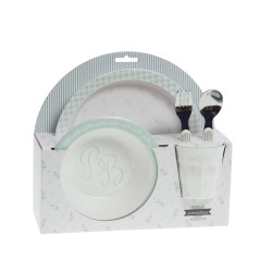 Coffret déjeuner 5 pièces vert amande