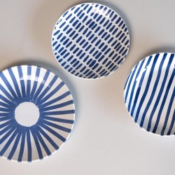Service d'assiettes 18 pièces Santiago bleu