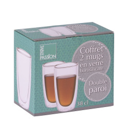 Coffret de 2 mugs 38 cl double paroi
