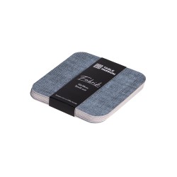 Set de 6 dessous de verre carré gris bleu
