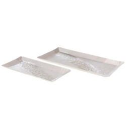 Set de plateaux Marise rectangles argenté  - 