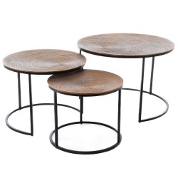 Set de 3 Tables Basses rondes Gigognes en Aluminium