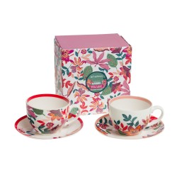 Coffret de 2 tasses et sous...
