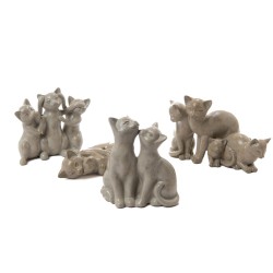 Chat maman et bébé allongés 