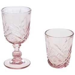 Boîte de 6 verres à pied rose