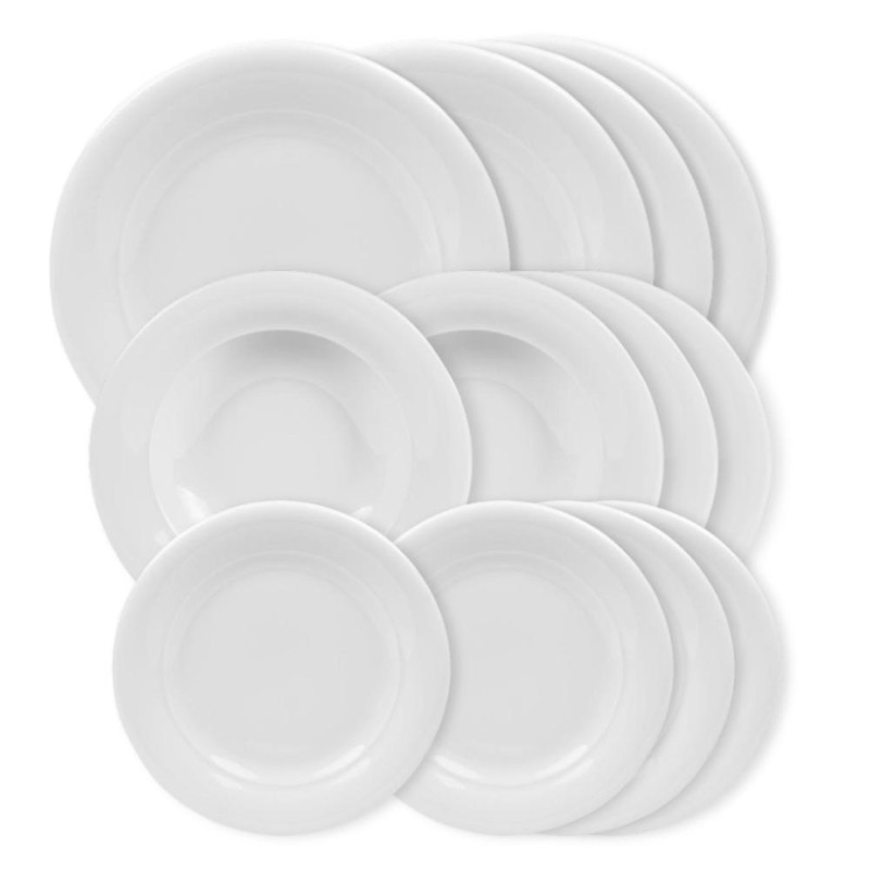 Service De Vaisselle Complet 55 Pièces Artime Collection Yucatan - Porcelaine Noire Et Blanche, Motif Mexicain