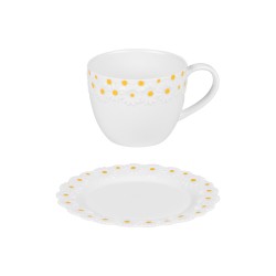 Coffret de 4 tasses à thé avec sous tasses Marguerite 30 cl